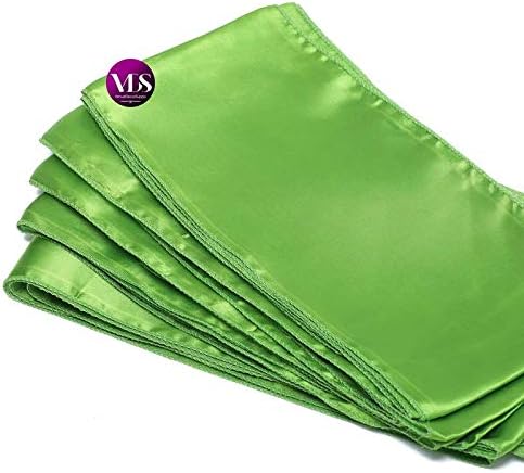 VDS Satin Chair Sashes Chair Cover Back Tie Sateen Bows Ribbon for Wedding Birthday Graduation Engagement Ceremony Event Party Banquet Venue Hotel All Dining Chair Decoration (125PC) (Parrot Green)
