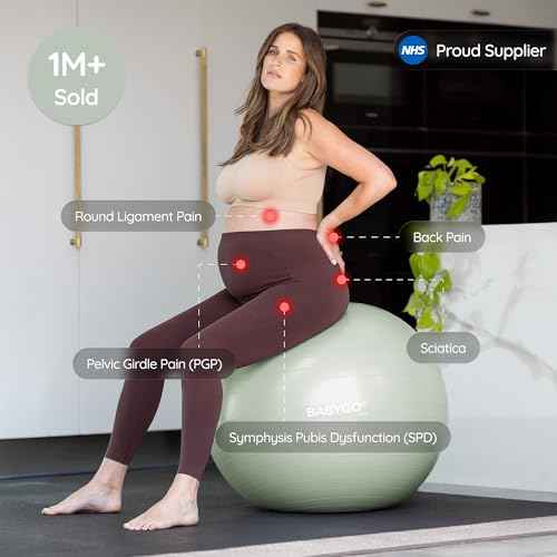 BABYGO Birthing Ball - Pregnancy Yoga Labor & Exercise Ball & Book Set Trimester Targeting, Maternity Physio, Birth & Recovery Plan Included Anti Burst Eco Friendly