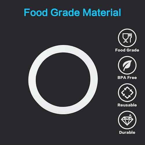 Joshey Replacement Rubber Seal for Thermos Funtainer 16 Ounce Spout Bottle Lid, 6Pcs Leak-Proof O Ring, Silicone Gasket Water Bottle Replacement Parts, New Model (Lid Without Line)