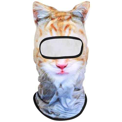 3D Cat Ski Mask Balaclava with Ears - Cat Shiesty Face Cover for Skiing, Music Festivals, Cycling, Halloween Parties