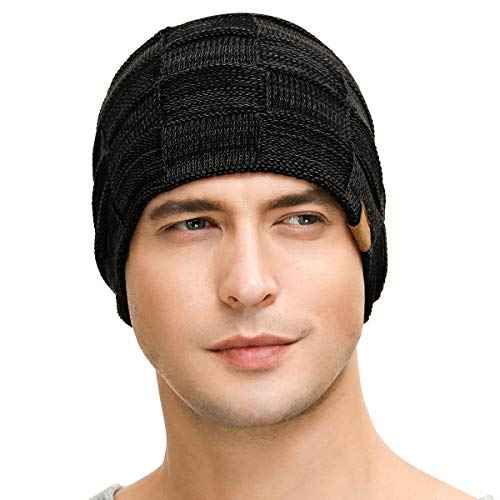Vgogfly Slouchy Beanie for Men Winter Hats for Guys Cool Beanies Mens Lined Knit Warm Thick Skully Stocking Binie Hat