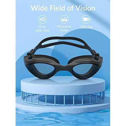 Unisex-Adult Swim Goggles, Polarized Goggles Swimming Men Women, Anti-fog Leak-proof Clear Vision Underwater