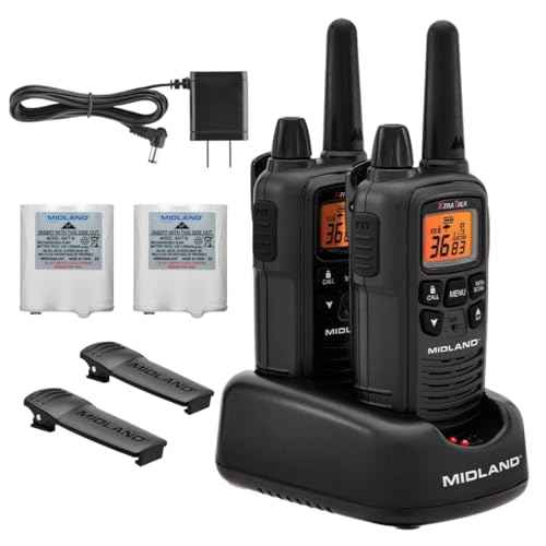 Midland LXT600VP3 FRS Walkie Talkies - Long Range 36-Channel Two-Way Radios, NOAA Weather Alerts(2-Pack, Black)