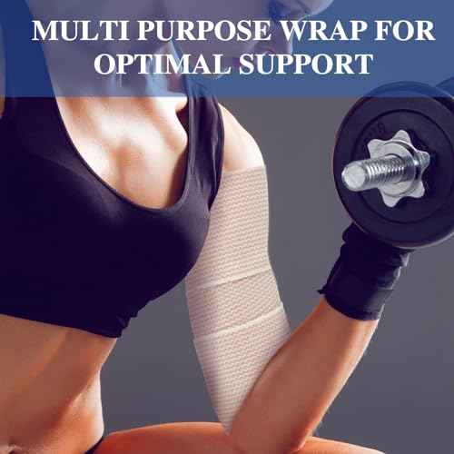 6 Pack Premium Elastic Bandage Wrap, Compression Wrap Bandage for Legs, Self-Closing Elastic Bandage Wrap - Hook & Loop Fasteners at Both Ends - Latex Free - Washable & Reusable (2x2", 2x3", 2x4")
