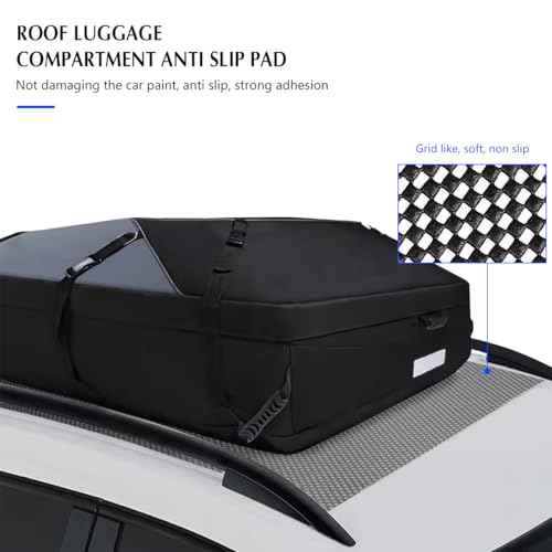 Car Roof Rack Pads, 47" X 40" Vehicle Rooftop Cargo Bag Protective Mat, Non-Slip Automotive Roof Cushioned Protection Layer Accessories, Universal for SUV, Sedan, Truck (Black)