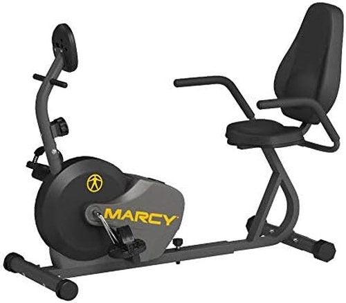Marcy NS-716R Magnetic Recumbent Exercise Bike with Adjustable Resistance & Wheels
