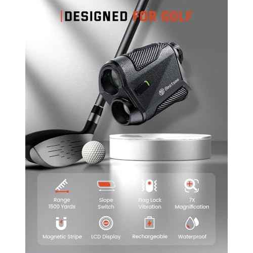 Golf Rangefinder with Slope -1500 Yards Laser Range Finder Golf for Hunter, High-Precision Flag Pole Locking Vibration, 7X Magnification, USB-C Rechargeable Rangefinders Magnet Strip