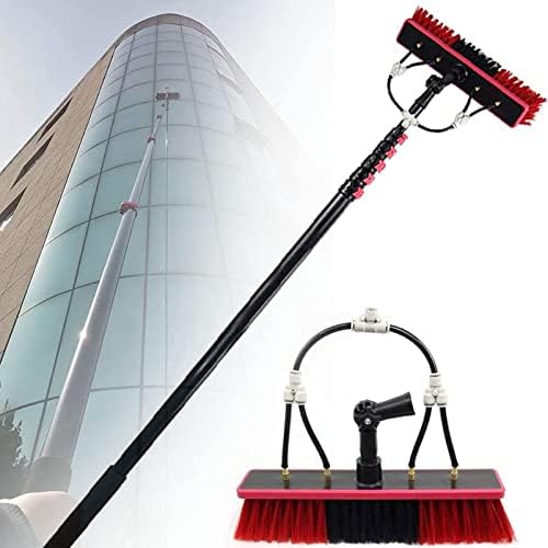 Water Fed Pole Telescopic Outdoor Window Cleaner, Conservatory Roof Cleaner/Water Fed Extendable Brush/Window Clean Kit Roof Cleaning Tools with 20M Water Supply Hose,39F,30FT/9M