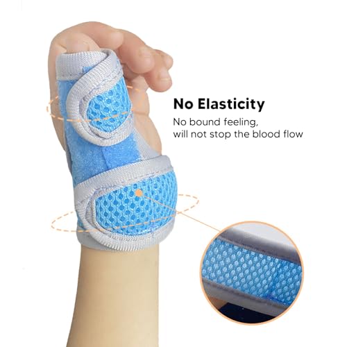 Left Hand Thumb Splint for Kids, Thumb Wrist Stabilizer, Thumb Brace Corrector, with Finger Sleeve, Joint Correction Support Brace, (s)