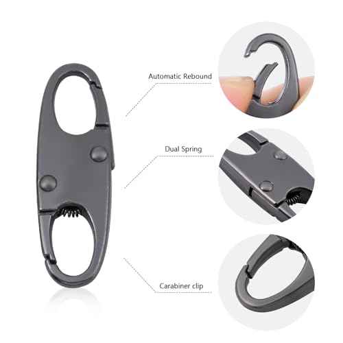 4PCS Zipper Clips Anti Theft - Double Opening Small S Carabiner Clip, Zipper Locks Anti Theft, Holding The Zipper Closed for Backpacks/Keychain/Luggage, Zipper Pull Replacement