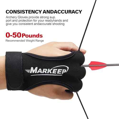 Archery Gloves 2 Pack Shooting Hunting Leather Guard 3-Finger Guard for Youth Adult Man Woman and Beginner Recurve Arrow Bow Archery Protective Gear Accessories