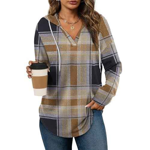 Bofell Womens Fashion Tops Hoodies for Women Pullover Oversized Sweatshirts Long SLeeve Shirts Loose Fit