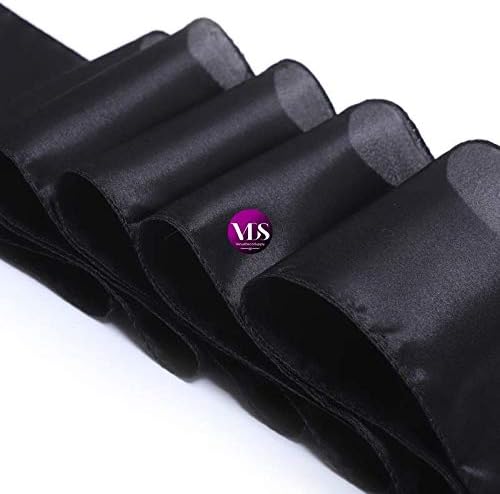 VDS Satin Chair Sashes Chair Cover Back Tie Sateen Bows Ribbon for Wedding Birthday Graduation Engagement Ceremony Event Party Banquet Venue Hotel All Dining Chair Decoration (125PC) (Black)