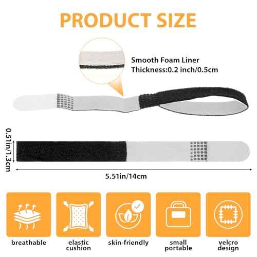 Buddy Tape Finger Straps, 10 Pcs Finger Buddy Wraps With Padded, Hook and Loop Pinky Fingers Tapes Splint for Injured, Jammed, Swollen Fingers Support, Washable and Reusable