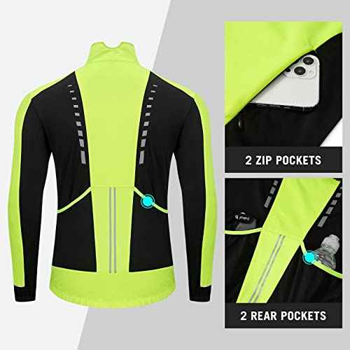 baleaf Men's Winter Jacket Windproof Softshell Thermal Warm Pockets Cycling Running Mountain Biking Cold Weather Gear