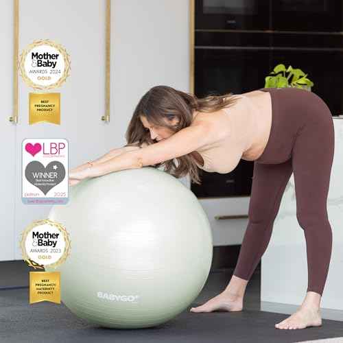 BABYGO Birthing Ball - Pregnancy Yoga Labor & Exercise Ball & Book Set Trimester Targeting, Maternity Physio, Birth & Recovery Plan Included Anti Burst Eco Friendly