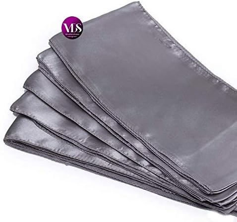 VDS Satin Chair Sashes Chair Cover Back Tie Sateen Bows Ribbon for Wedding Birthday Graduation Engagement Ceremony Event Party Banquet Venue Hotel All Dining Chair Decoration (125PC) (Silver Grey)