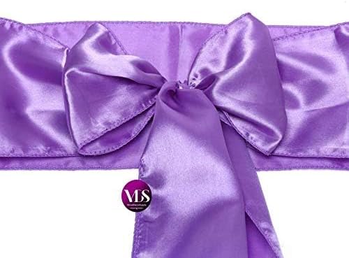 VDS Satin Chair Sashes Chair Cover Back Tie Sateen Bows Ribbon for Wedding Birthday Graduation Engagement Ceremony Event Party Banquet Venue Hotel All Dining Chair Decoration (10PC) (Lavender)