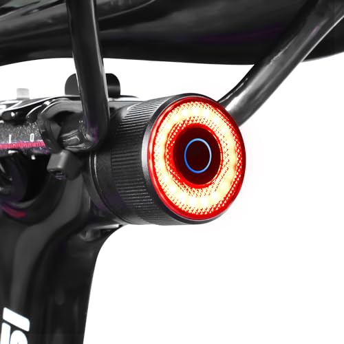 Smart Bike Tail Lights, Brake Sensing Bicycle Rear Lights for Night Riding, Ultra Brigh LED Taillights Auto On/Off, Easy Mount Cycling Safety Brake Taillight, USB Rechargeable, IPX6 Waterproof