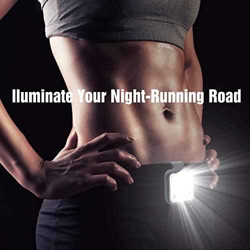 Running Light, 2Pack Reflective Safety-Light for Runners, Rechargeable LED Light, Clip On Running Lights with Runners and Joggers for Camping, Hiking, Running, Outdoor Adventure (Black)