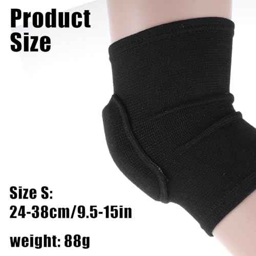 Amabro Volleyball Elbow Pads, Compression Elbow Pads Breathable Elbow Wraps with Thick Sponge Arm Brace Support Fitness Arm Knee Protector Band for Women Men Girls Boys Sports, Pack of 2(Black)