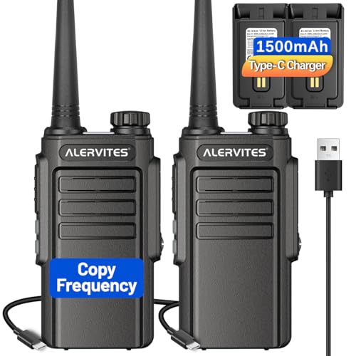 Walkie Talkies Long Range for Adults,Rechargeable UHF Handheld Strong Encrypted Handheld Two Way Radios Walky Talky with Noise Reduction,VOX and USB-C Charger for Camping Hiking Hotel,2Pack