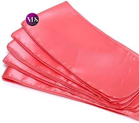 VDS Satin Chair Sashes Chair Cover Back Tie Sateen Bows Ribbon for Wedding Birthday Graduation Engagement Ceremony Event Party Banquet Venue Hotel All Dining Chair Decoration (50PC) (Coral)