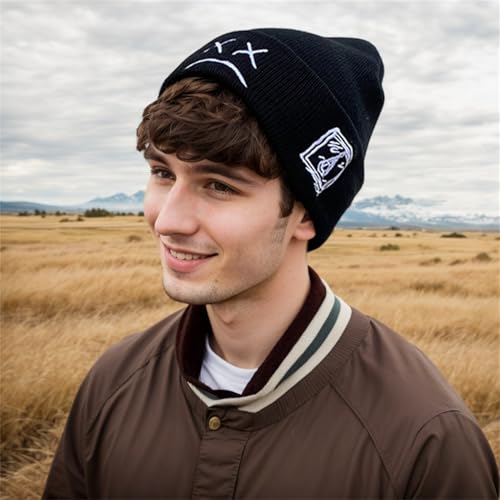 Fashion Beanie for Men Beanies Women,Warm Winter Hats for Men Embroidery Unisex Knit Hat Skull Cap