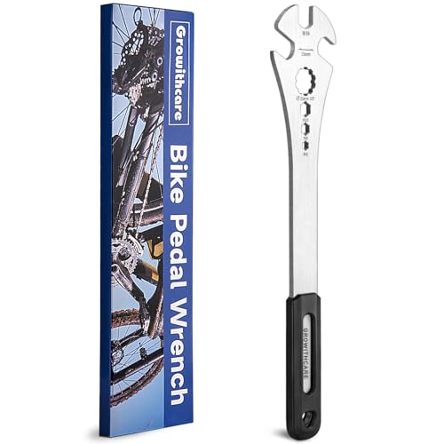 15mm Bike Pedal Wrench - Extra Long 15" Handle with Non-Slip Grip, Durable Chromoly Steel Bicycle Pedal Removal Tool for Road/Mountain/E-Bike Pedal Installation & Repair (Professional Grade)
