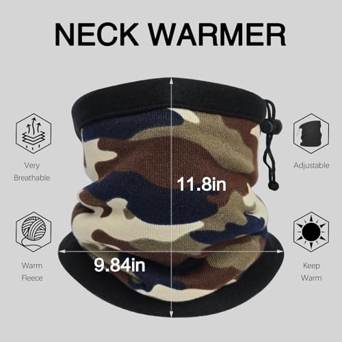 4 Pieces Winter Neck Warmers Fleece Gaiter Windproof Face Face Mask Scarf Covering for Men Women