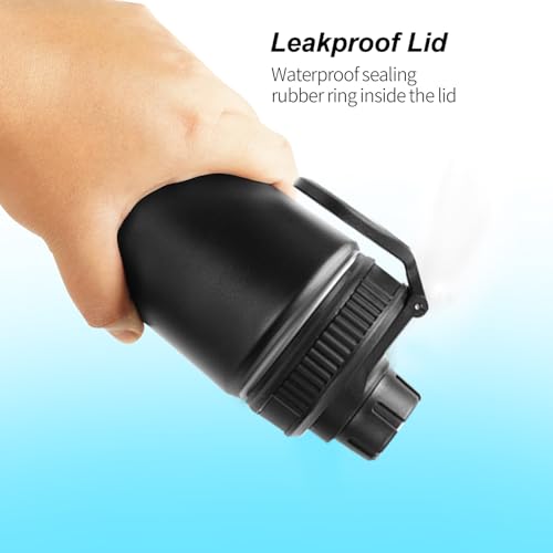 2 Pack Lid Replacement Compatible with Thermoflask, Leak Proof lid Fits for Thermoflask 16 18 24 32 40 64oz Wide Mouth Bottle, Handle Easy to Carry, BPA Free.
