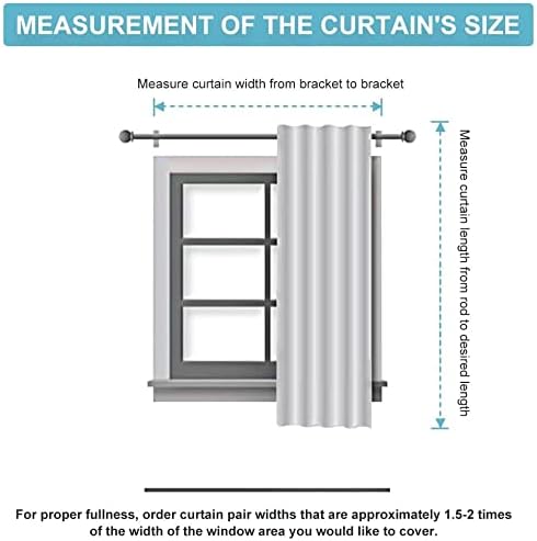 RYB HOME Bedroom Curtains, Room Darkening Thermal Insulated Curtain Back Tab