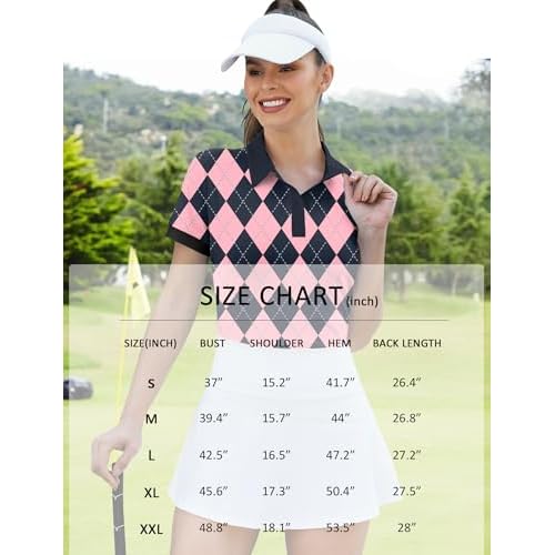 LOMON Womens Golf Polo Shirts Short Sleeve Collared Tops Lightweight Moisture Wicking Tennis Activewear S-XXL
