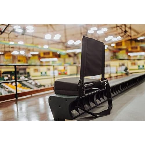 PICNIC TIME NCAA Georgia Bulldogs Gridiron Stadium Seat, Lightweight, Portable Folding Chair for Bleachers and Benches, (Black)