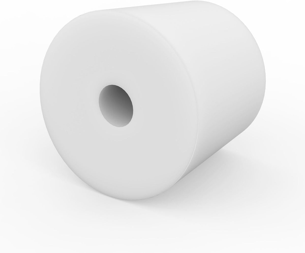 Labasics 5-Pack 8# Single-Hole Silicone Stoppers, White Tapered Lab Seal Stoppers with 0.31" Hole, Durable and Reusable Silicone Plugs for Laboratory Glassware, Airtight Sealing, and Experiments