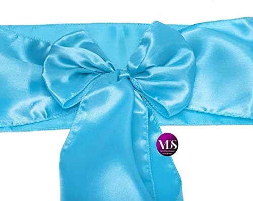 VDS Satin Chair Sashes Chair Cover Back Tie Sateen Bows Ribbon for Wedding Birthday Graduation Engagement Ceremony Event Party Banquet Venue Hotel All Dining Chair Decoration (50PC) (Turquoise)