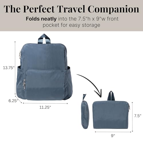 Baggallini Carryall Packable Backpack, Mist
