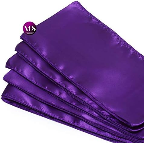 VDS Satin Chair Sashes Chair Cover Back Tie Sateen Bows Ribbon for Wedding Birthday Graduation Engagement Ceremony Event Party Banquet Venue Hotel All Dining Chair Decoration (250PC) (Purple)