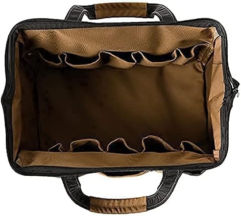 Coreflex 14 inch Wide-Mouth Tool Bag, Gear Bag, Multiple Purpose - for Plumbers, Electricians, Handymen also good for daily use, office use and camping. (Tan)
