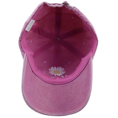 Embroidered Daisy Blessed Hat for Women Men, Adjustable Vintage Washed Cotton Christian Baseball Cap