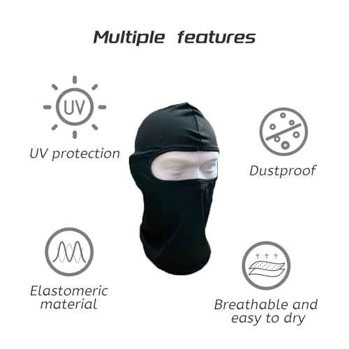 3 Pieces Balaclava Face Mask Outdoor Cycling Headgear Motorcycle Face Masks for Men and Women (Black)