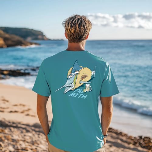 Palmyth Fishing Shirts for Men Short Sleeve UPF 50+ Sun Protection UV T-Shirt Tee