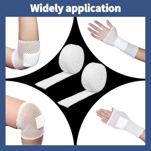 2 Rolls Tubular Bandage, 2.3 Inch Elastic Net Bandages, Wound Dressing Elastic Mesh Net, Tubular Gauze for Arm Wounds Without The Use of Adhesive Tape