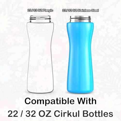 32oz Cute Printed Sleeve Compatible With Cirkul Water Bottle For Plastic And Stainless Steel Bottles 32oz Neoprene Sweat-Wicking Material Insulated Cover Designed With Handles (Black)