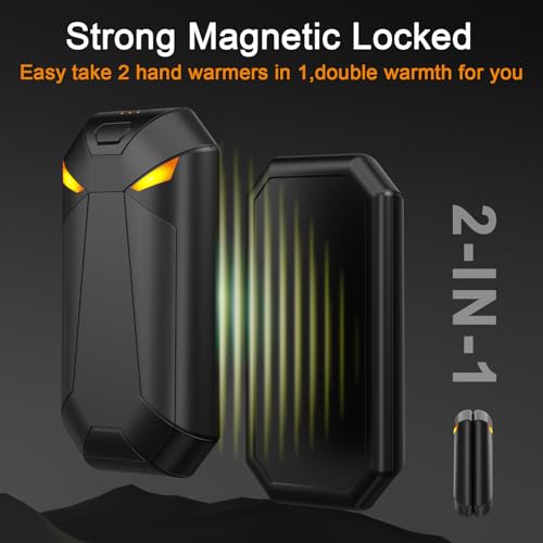 Hand Warmers Rechargeable 2 Pack, 6000Ah Electric Hand Warmers, Magnetic Electric Handwarmer,Up to 20 Hrs Warmth, 3 Heating Modes for Winter Walking,Hiking,Golf,Huting,Camping,Gift for Christmas