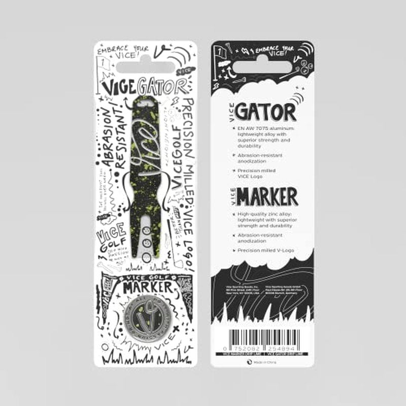 VICE Golf Gator Divot Tool + Ball Marker Set | Drip Lime