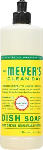 Mrs. MEYER'S CLEAN DAY Liquid Dish Soap, Honeysuckle, 16 fl. oz (Pack of 2)