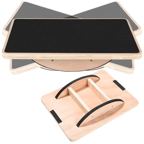 Balance Board Wooden Wobble Board for Adults Anti-Slip Board for Physical Therapy & Core Strength, Ideal Balance Board for Standing Desk with Ankle Support