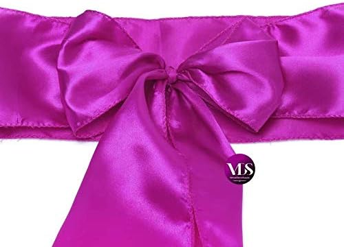 VDS Satin Chair Sashes Chair Cover back Tie Sateen Bows Ribbon for Wedding Birthday Graduation Engagement Ceremony Event Party Banquet Venue Hotel all Dining Chair Decoration (100PC) (Magenta Violate)