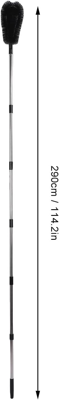 Diydeg Gutter Cleaning Tools from The Ground, 9.5ft Reach Telescopic Rain Gutter Cleaner with Quick Connect Adapter, Bendable Nylon Brush & Rotating Mirror for Garden Hose